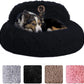 PetJett Calming Donut Dog Bed | Anti-Anxiety Faux Fur Pet Bed
