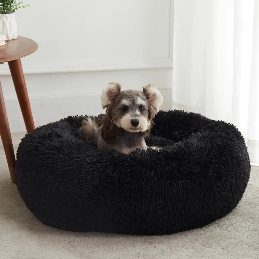 Western Home Calming Soft Round Dog & Cat Bed | Faux Fur Anti-Anxiety Cuddler
