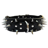Spiked Leather Dog Collar – Crocodile Pattern for Large Dogs
