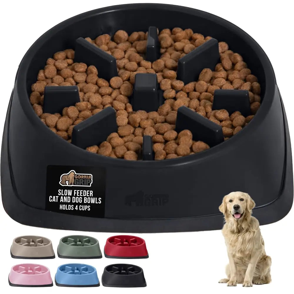 GORILLA GRIP Slow Feeder Dog Bowl | Stop Bloat & Improve Digestion
