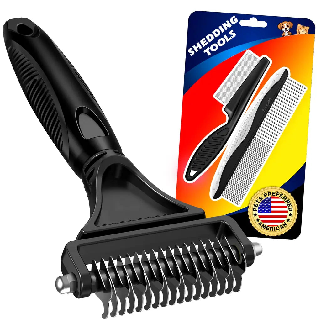 Dematting Tool Deshedding Brush: Stop Mats & Shedding | 3PCS