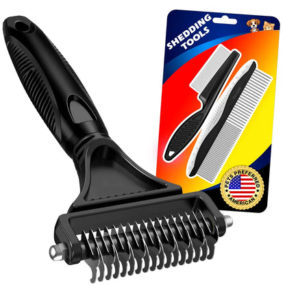 Dematting Tool Deshedding Brush: Stop Mats & Shedding | 3PCS