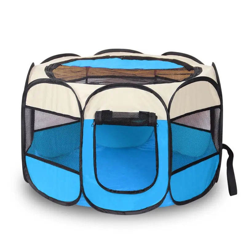 Folding Pet Playpen – Octagonal Waterproof Dog & Cat Cage