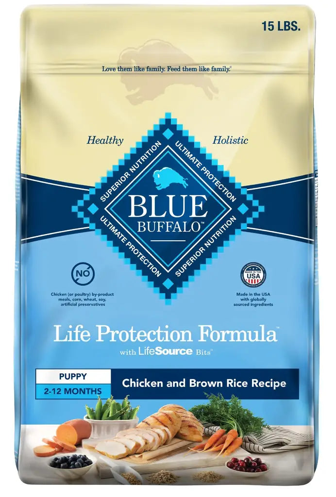 Blue Buffalo Life Protection Formula Puppy Dry Dog Food | Chicken & Brown Rice | DHA, ARA & Natural Ingredients | 5 lb, 15 lb, 30 lb & 34 lb