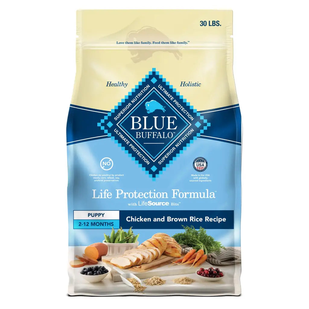 Blue Buffalo Life Protection Formula Puppy Dry Dog Food | Chicken & Brown Rice | DHA, ARA & Natural Ingredients | 5 lb, 15 lb, 30 lb & 34 lb