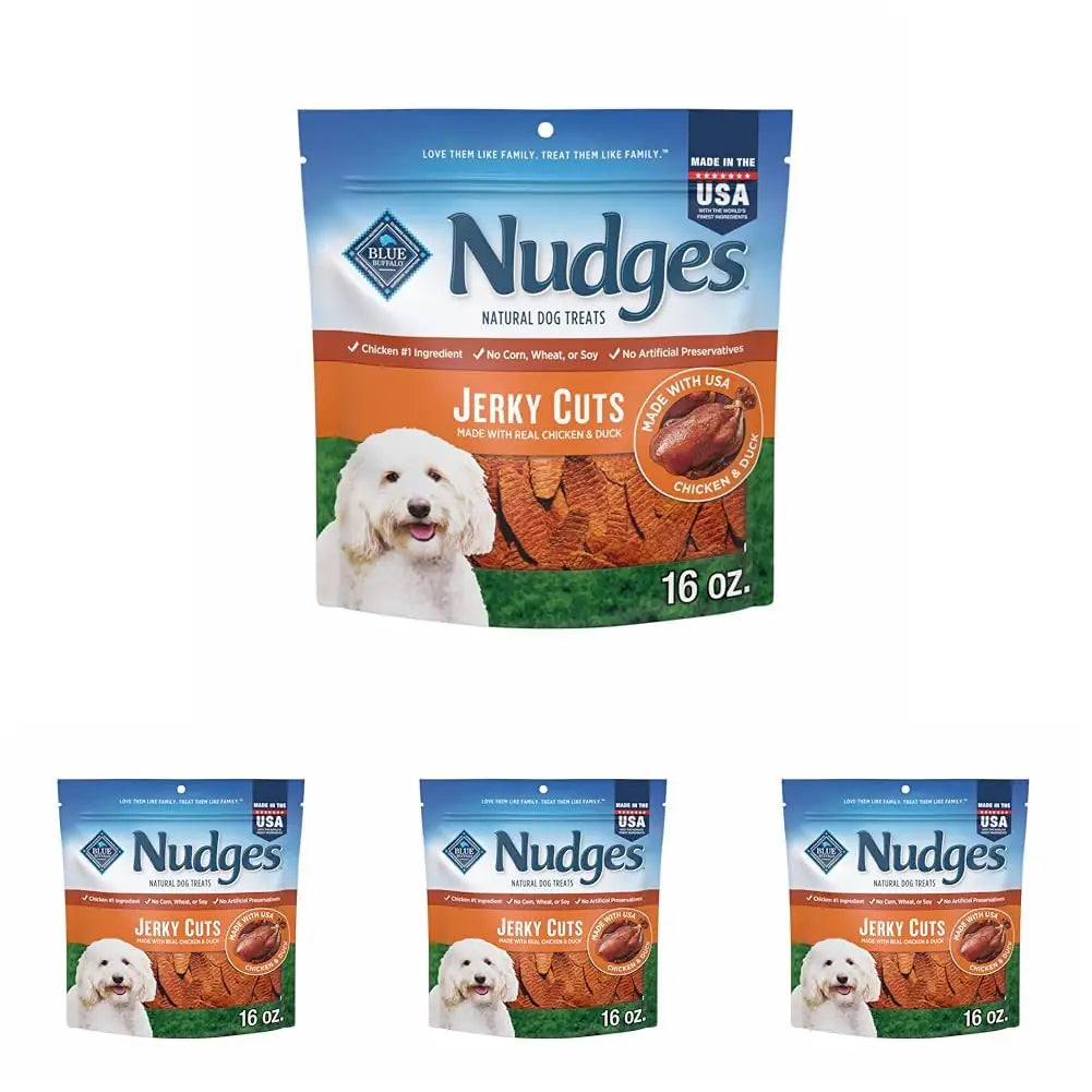 Blue Buffalo Nudges Jerky Cuts | Natural Dog Treats | Real Chicken & Duck | 16oz, 36oz & Multi-Packs