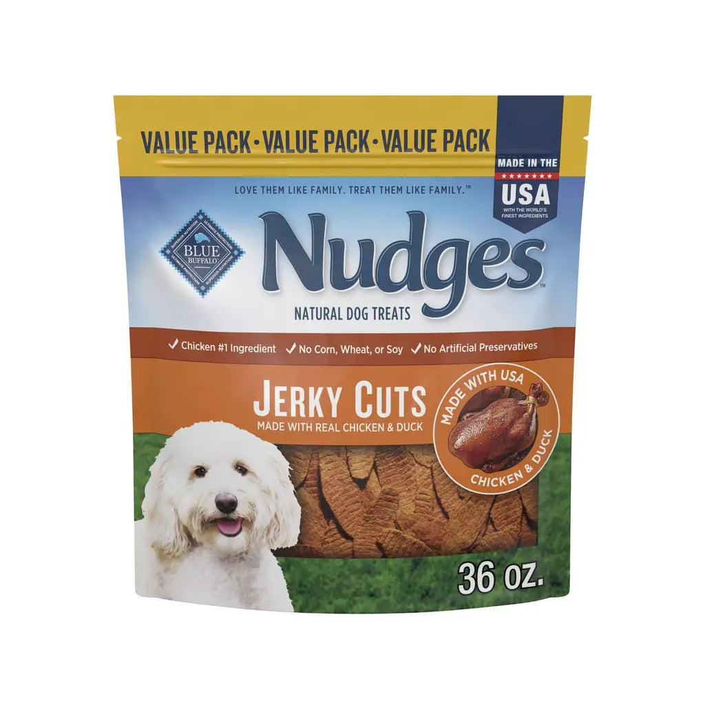 Blue Buffalo Nudges Jerky Cuts | Natural Dog Treats | Real Chicken & Duck | 16oz, 36oz & Multi-Packs
