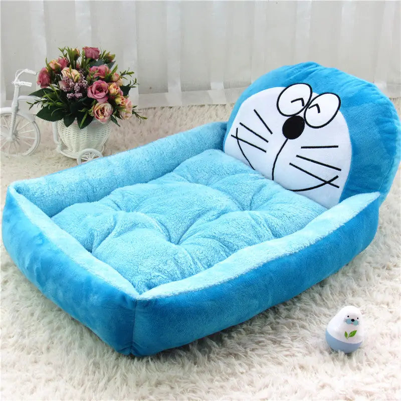 Teddy Cartoon Pet Bed – Washable Large Dog Mat