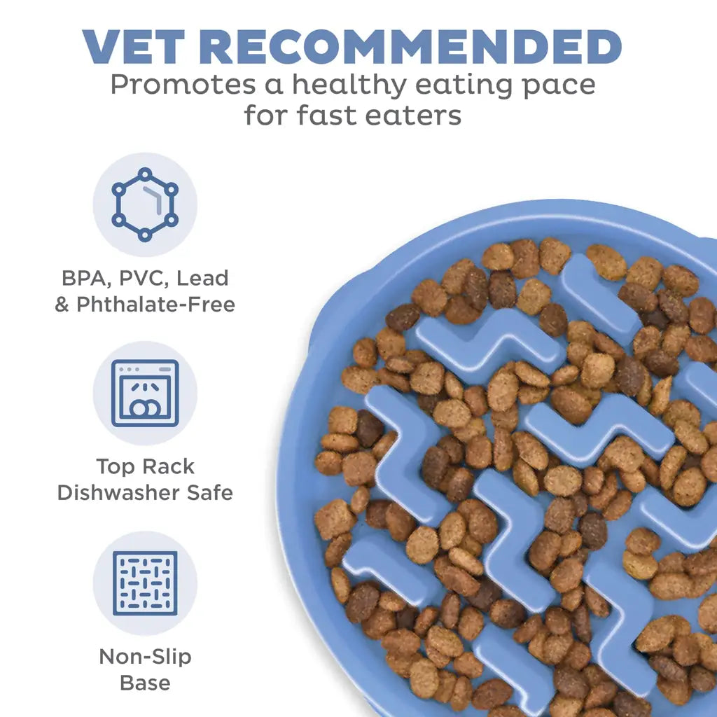 4-Cup Slow Feeder Dog Bowl for Large Breeds