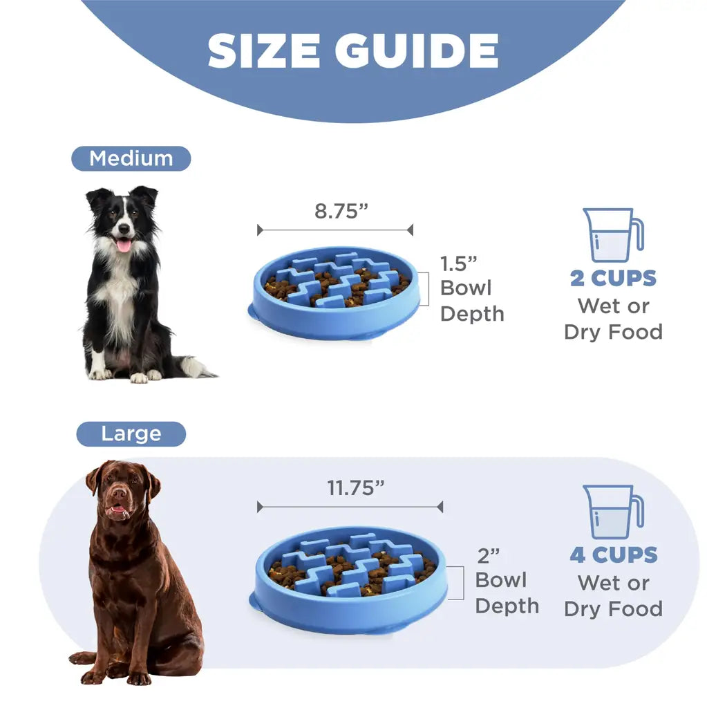 4-Cup Slow Feeder Dog Bowl for Large Breeds