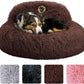PetJett Calming Donut Dog Bed | Anti-Anxiety Faux Fur Pet Bed