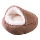 Plush Half-Enclosed Cat Bed – Dual-Purpose Sleep Mat & Nest