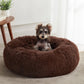 Western Home Calming Soft Round Dog & Cat Bed | Faux Fur Anti-Anxiety Cuddler