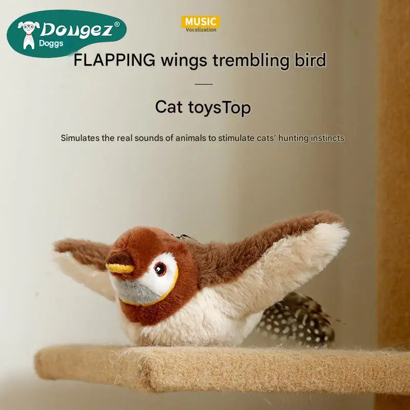 Electric Flapping Bird Cat Toy – Motion-Activated Plush Toy