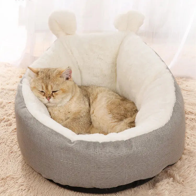 Bunny Ear Nest - Semi-Enclosed Plush Pet Bed