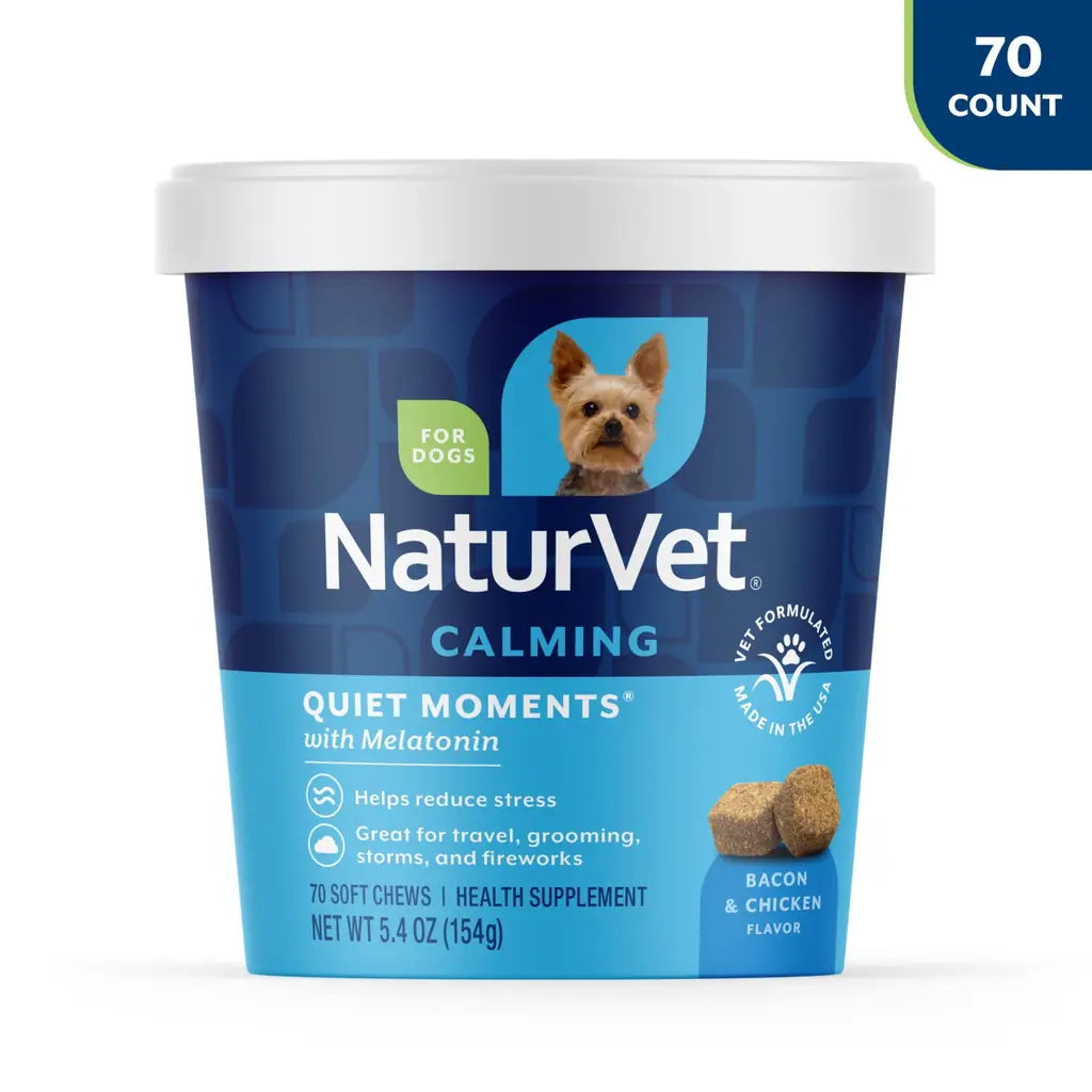 NaturVet Quiet Moments – 70 Soft Chews for Anxiety Relief