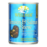 Wellness Pet Products Dog Food – Venison & Salmon with Potatoes & Carrots (Case of 12, 12.5 oz cans)