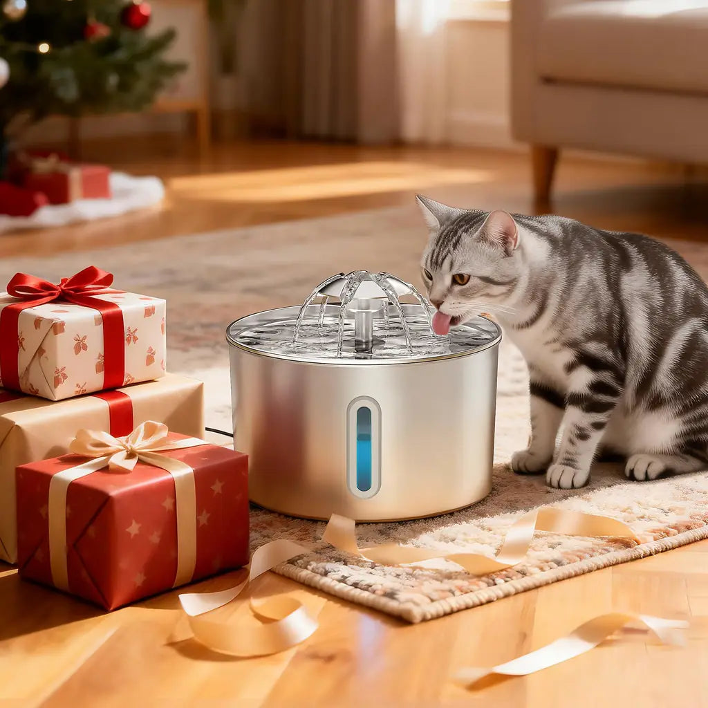 Cat Water Fountain Stainless Steel – 74oz, Quiet Pump, Healthy Hydration