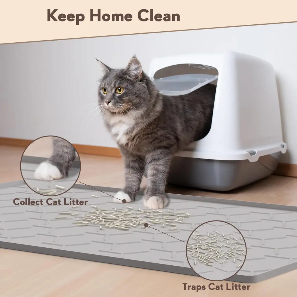 Garoopion Silicone Cat Litter Mat – Waterproof, Easy Clean | 24×16 & 34×22 inch