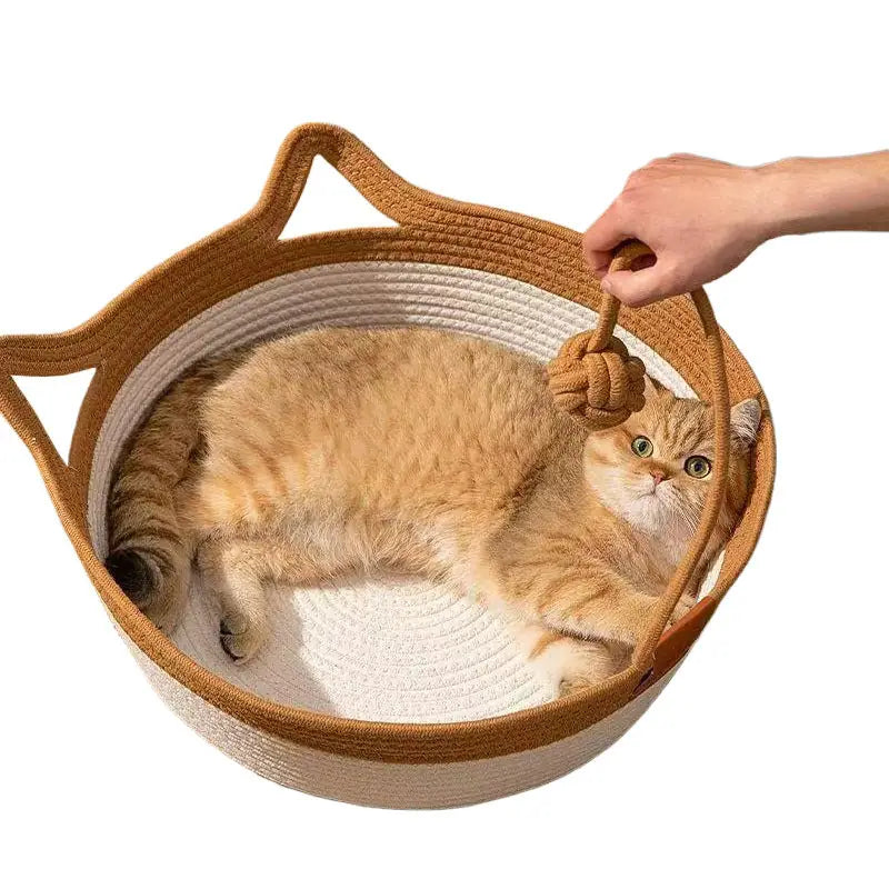 Woven Comfort Nest - All-Season Rattan Pet Bed