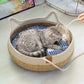 Natural Weave Cat Bed - Breathable & Cozy Pet Cushion
