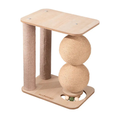 Vertical Cat Scratching Post Toy – Double Rope Ball Climbing Frame