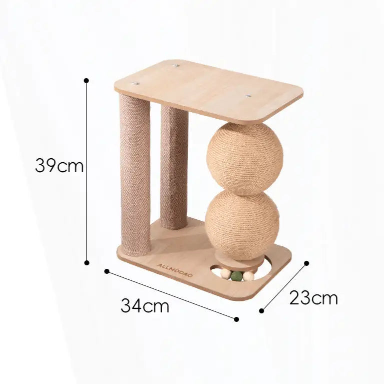 Vertical Cat Scratching Post Toy – Double Rope Ball Climbing Frame