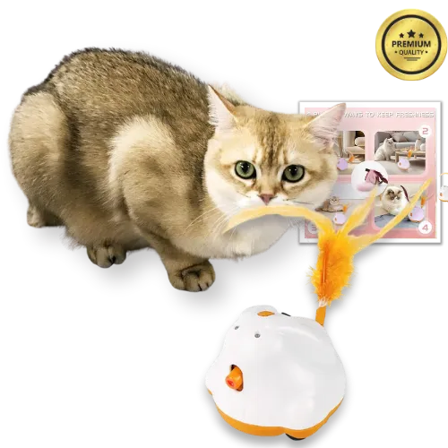 Electric Cat Toys – 4-in-1 Interactive Feather & Laser Turntable Toy for Cats | Automatic Teasing Stick & Fishing Rod