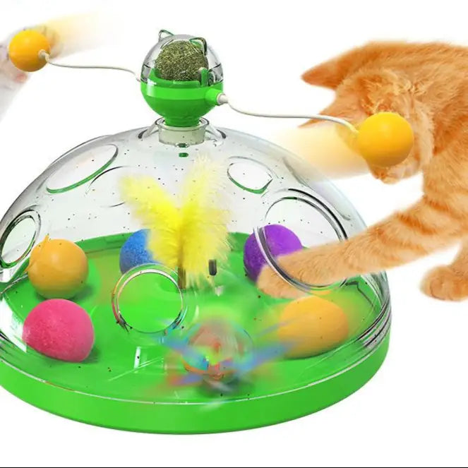 Cat Toy Windmill with Mint – Interactive Treasure Box Spinner