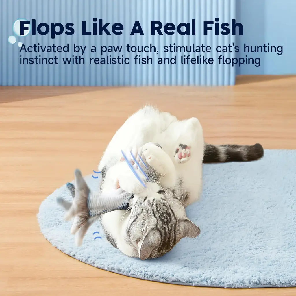 Wiggling Fish Cat Toy with Catnip - Floppy Kicker