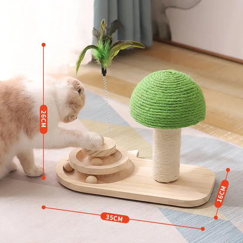 Sisal Cat Toy Tree – Scratching Post & Climbing Frame with Ball