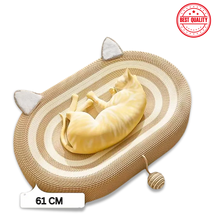 Sisal Cat Scratching Bed & Board – Wear‑Resistant Oval Pad