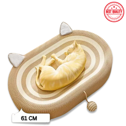 Sisal Cat Scratching Bed & Board – Wear‑Resistant Oval Pad