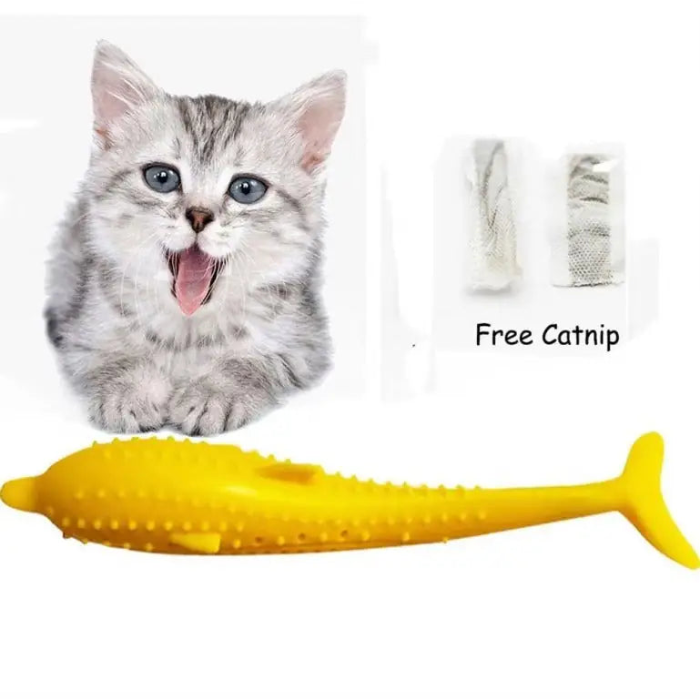 Fin & Grin Dental Fish - Silicone Cat Toothbrush Toy
