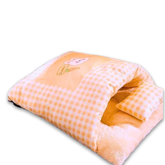 Winter Slipper Pet Bed – Warm Semi-Enclosed Nest for Small Dogs & Cats