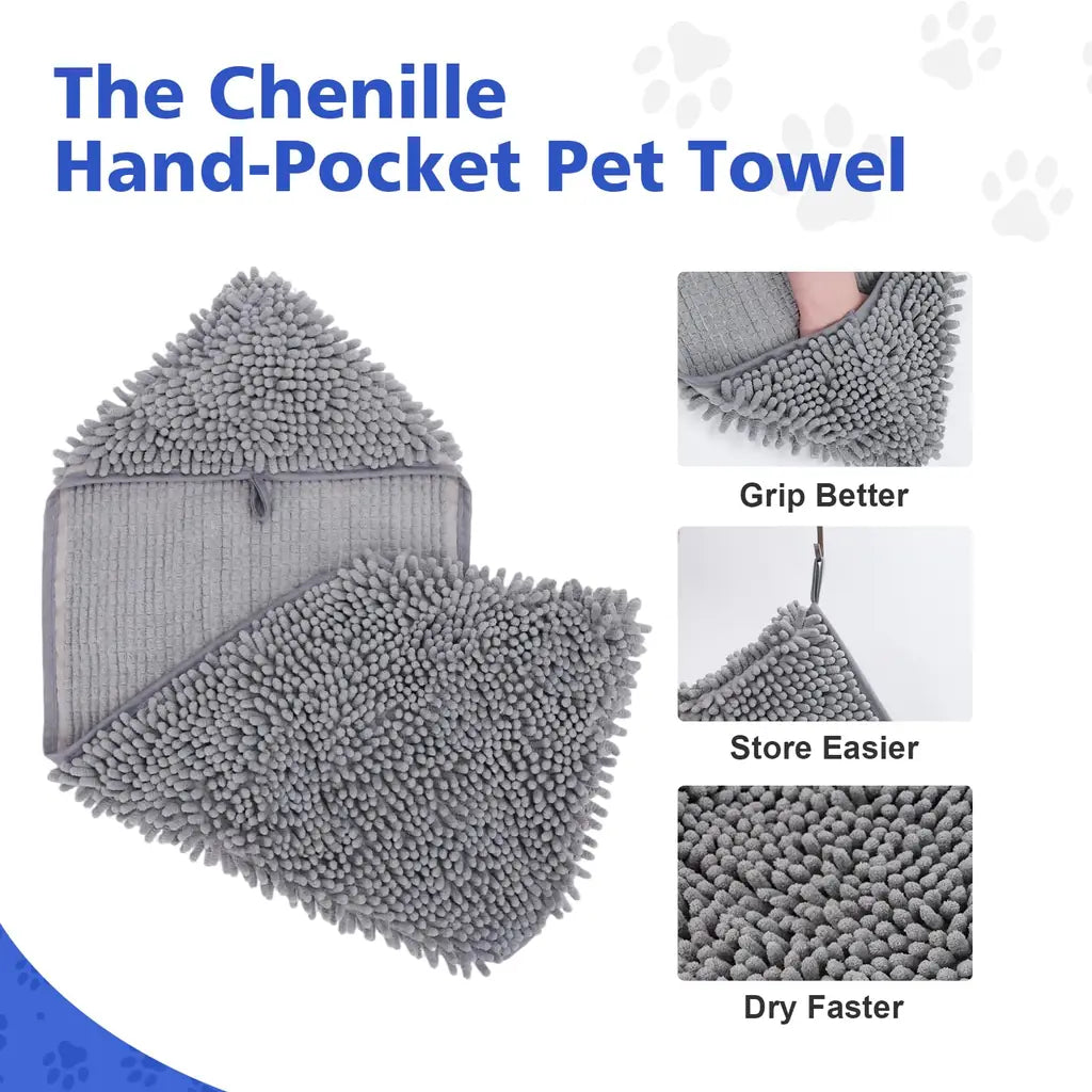 WOUSEDO Microfiber Dog Towels for Drying Dogs – Super Absorbent Quick Dry Pet Bath Towel