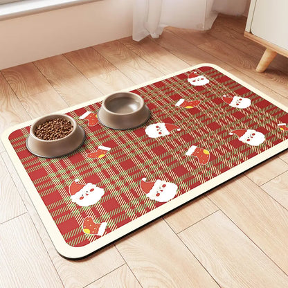 Absorbent Pet Feeding Mat – Waterproof, Non-Slip, Quick Dry for Dogs & Cats