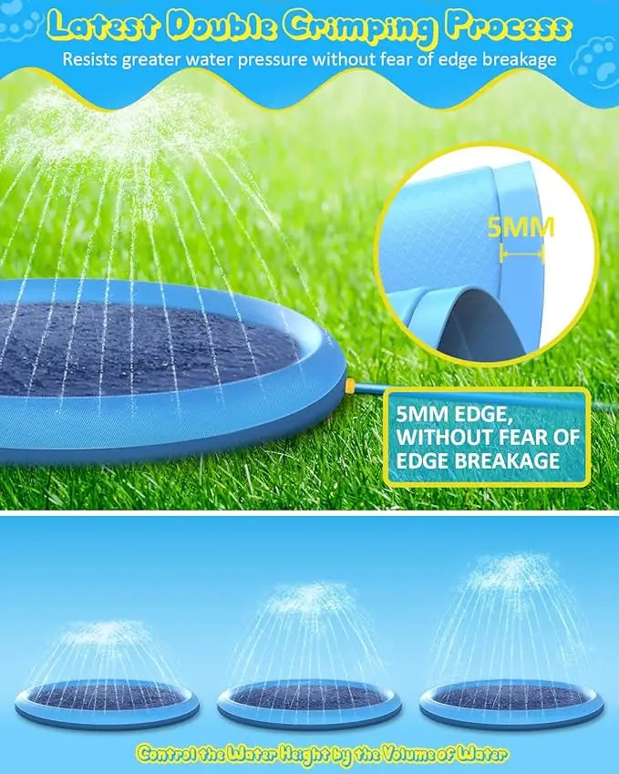 Pet Splash Mat – Non-Slip Water Sprinkler Pad for Dogs & Kids
