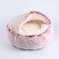 Plush Half-Enclosed Cat Bed – Dual-Purpose Sleep Mat & Nest