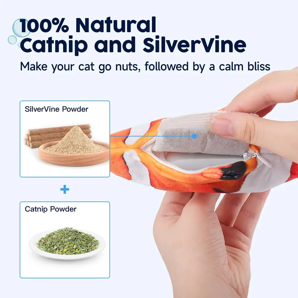 Wiggling Fish Cat Toy with Catnip - Floppy Kicker