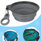 AONKEY 2 Pack Collapsible Dog Bowls with Bottle Carrier | Foldable Silicone Travel Bowls for Dogs | Small 15oz & Large 37oz