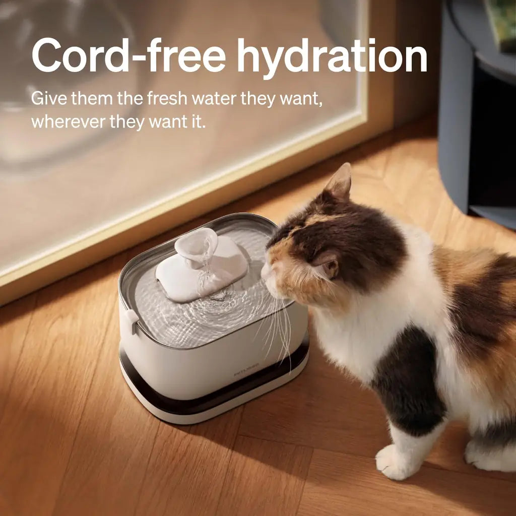 PETLIBRO Cordless Cat Water Fountain – 84oz, Battery Operated, Radar Sensor, White