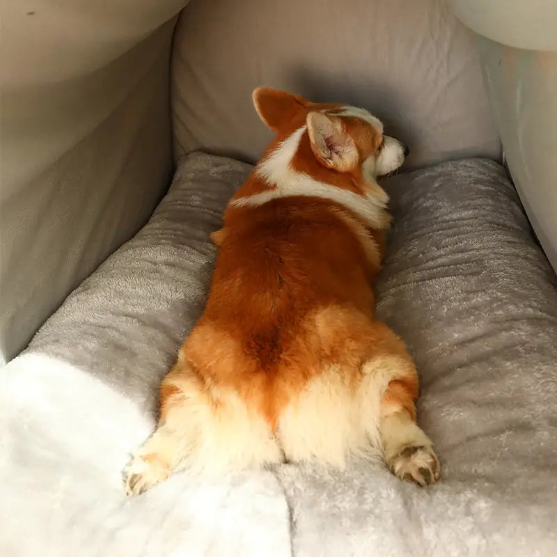 Cozy Corner Pet Bed - Semi-Enclosed Washable Dog & Cat House
