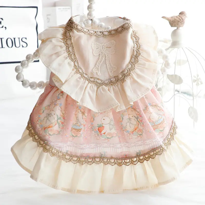 Golden Rabbit Princess Dress - Lolita Style Pet Tutu