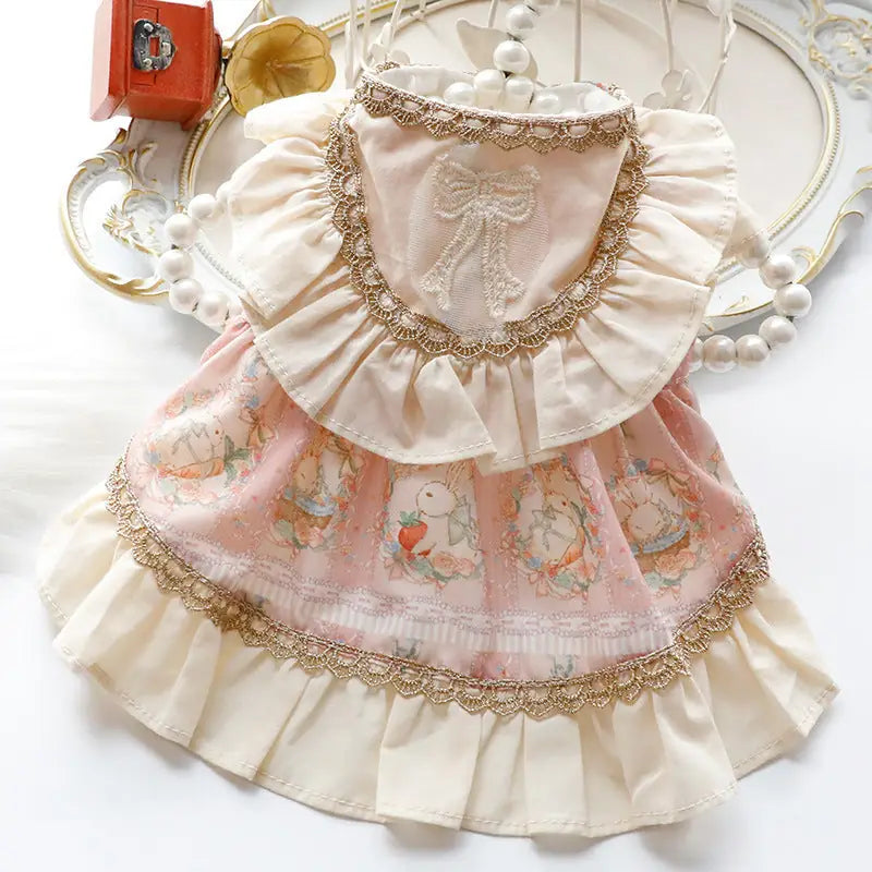 Golden Rabbit Princess Dress - Lolita Style Pet Tutu