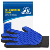 DELOMO Pet Hair Remover Glove – Five Finger Deshedding Grooming Glove for Dogs & Cats