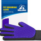 DELOMO Pet Hair Remover Glove – Five Finger Deshedding Grooming Glove for Dogs & Cats