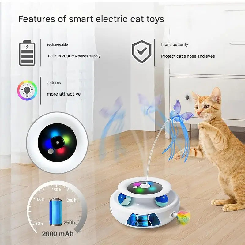 Automatic Cat Teaser Turntable Toy – Interactive Self-Entertainment for Cats