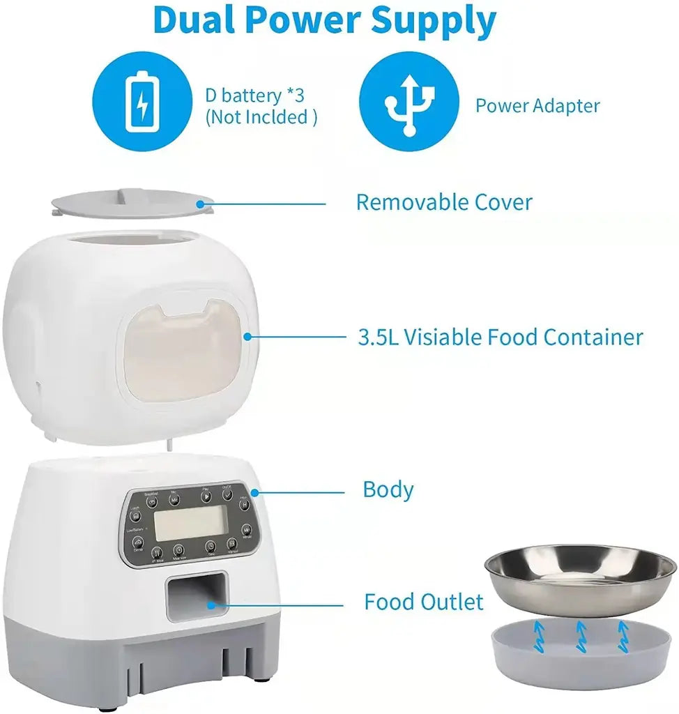 3.5 L Smart Pet Feeder – Smart Scheduled Feeding for Pets