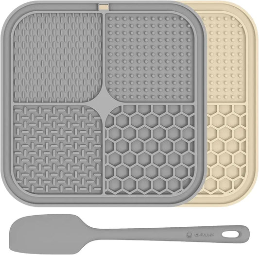 ChefAide 2 Pack Lick Mat for Dogs & Cats with Suction Cups – Slow Feeder, Anxiety Relief
